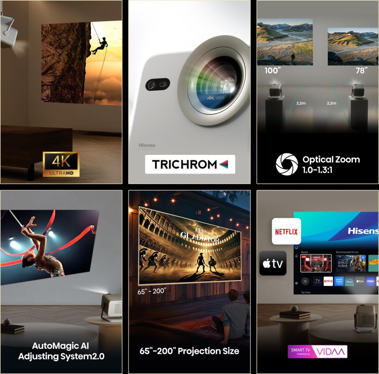 HISENSE ELETTRONICA M2PRO | VIDEO | VIDEOPROIETTORI | PROIETTORE DLP | PROIETTORE LASER DLP 4K UHD 1