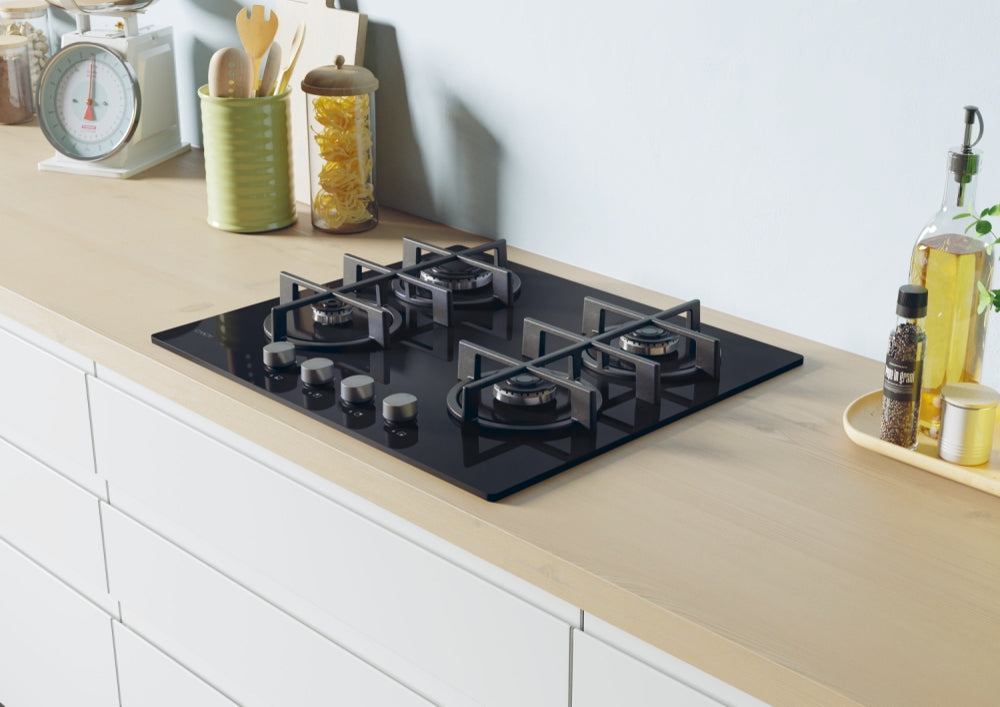 CANDY BI CVG6B|33802719|Piano Vetro Nero; da 60 cm; 4 fuochi; Griglie in ghisa