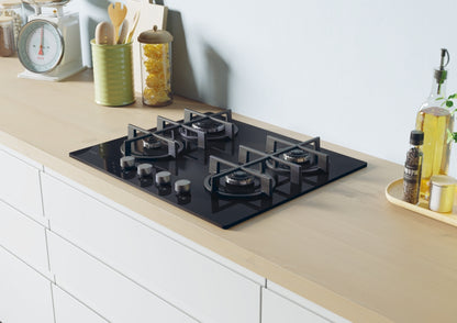 CANDY BI CVG6B|33802719|Piano Vetro Nero; da 60 cm; 4 fuochi; Griglie in ghisa