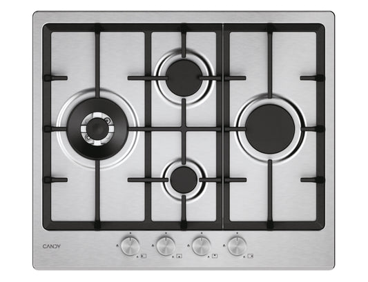 CANDY BI CHG6D4WTX|33803482|Piano Gas da 60cm inox;  Griglie in ghisa; 4 fuochi diamond; bruciatore