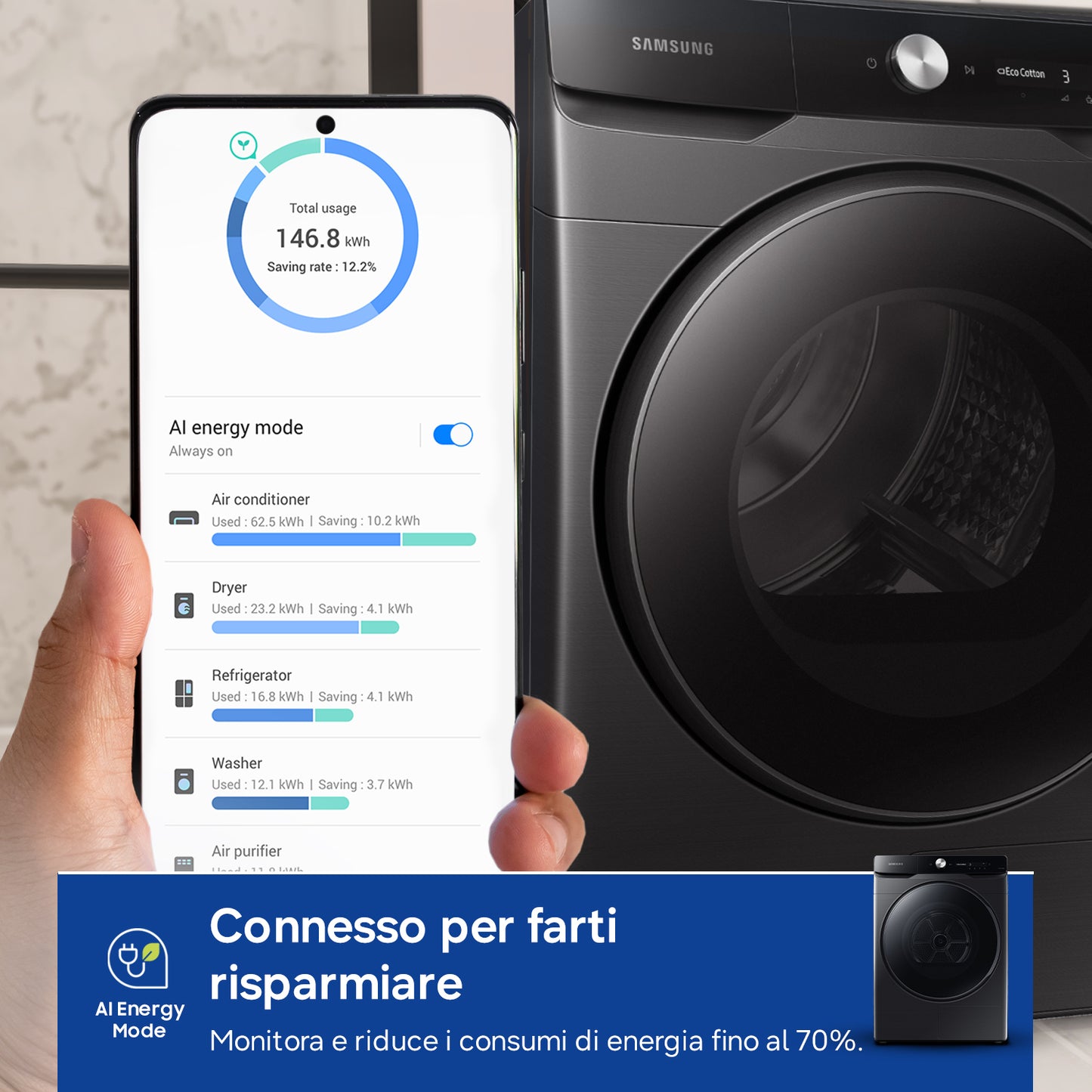 SAMSUNG BIANCO DV16DG8600BVU3 | ASCIUGATRICI | ASCIUGATRICI POMPA DI CALORE | ASCIUG. POMPA DI CALOR