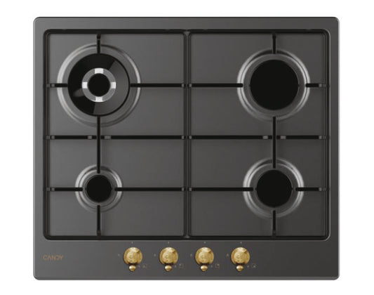 CANDY CHW6BR4WGTGH | 33801982 | Piano Gas da 60cm ghisa;  Griglie in piattina; 4 fuochi DC 4Kw; mano