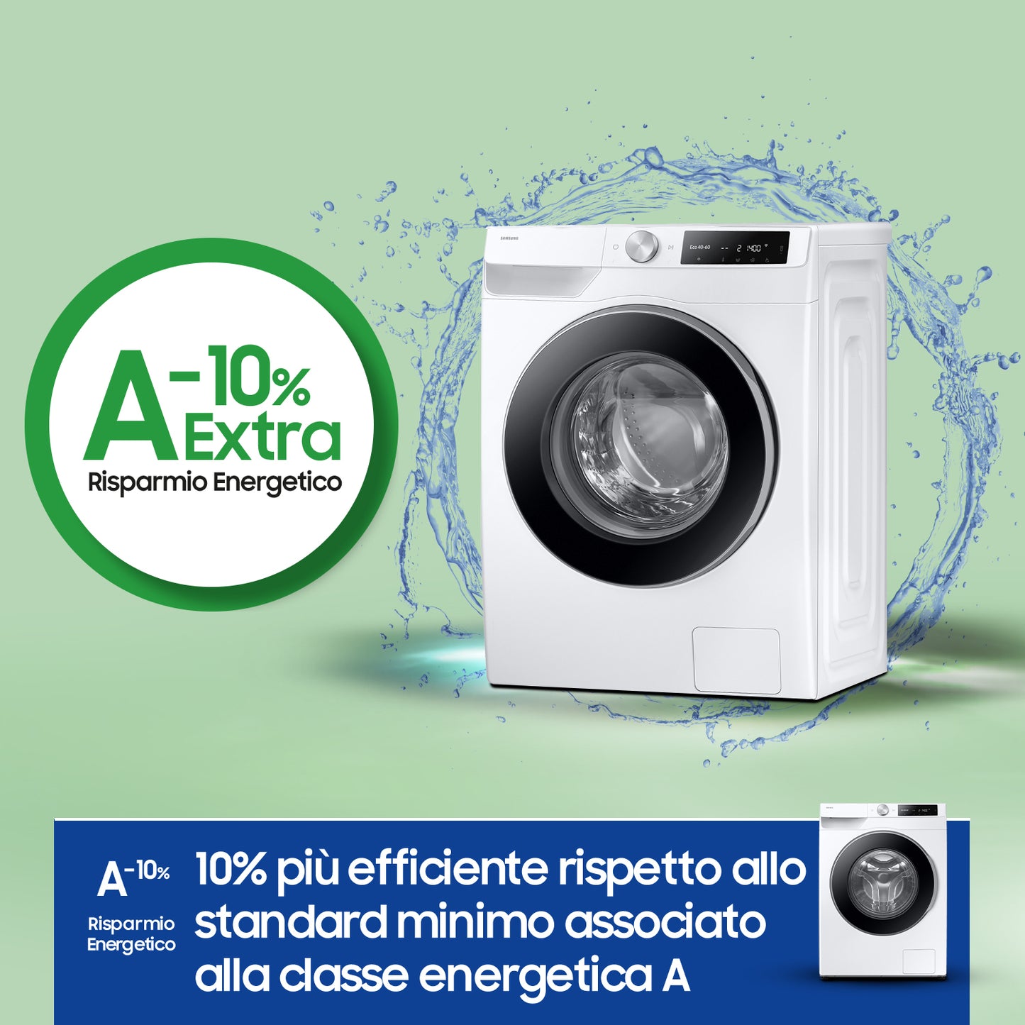 SAMSUNG BIANCO WW90DG6U25LEU3 | LAVATRICI | LAVATRICI CARICO FRONTALE | LAV. C/FRONTALE 9-9,99KG | L