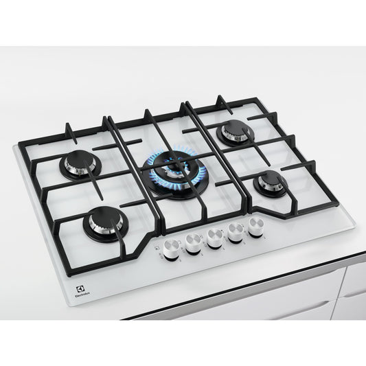 Electrolux BI   KGG75362W   | 75 cm - Nuova estetica Gas on Glass - Step Power - 5 fuochi - Bruciato