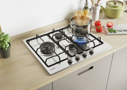 CANDY BI CHW6D4WX|33801968|Piano Gas da 60cm  inox;  Griglie in piattina; 4 fuochi diamond; doppia c