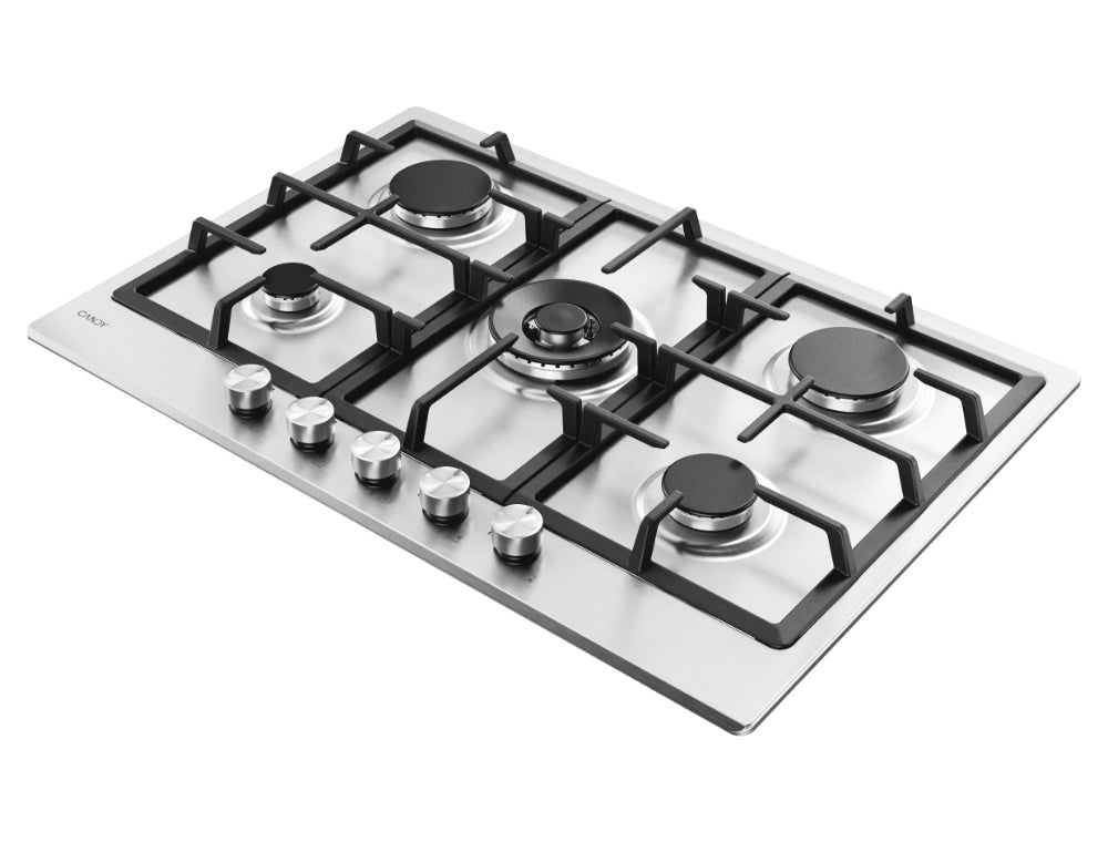 CANDY BI CHG74WTX|33803488|Piano Gas da 75cm; Griglie in ghisa; 5 fuochi; doppia corona 4KW centrale