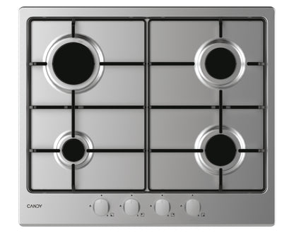 CANDY BI CHW6BRX|33801973|Piano Gas da 60 cm inox;  Griglie in piattina; 4 fuochi con Bruciatore Rap