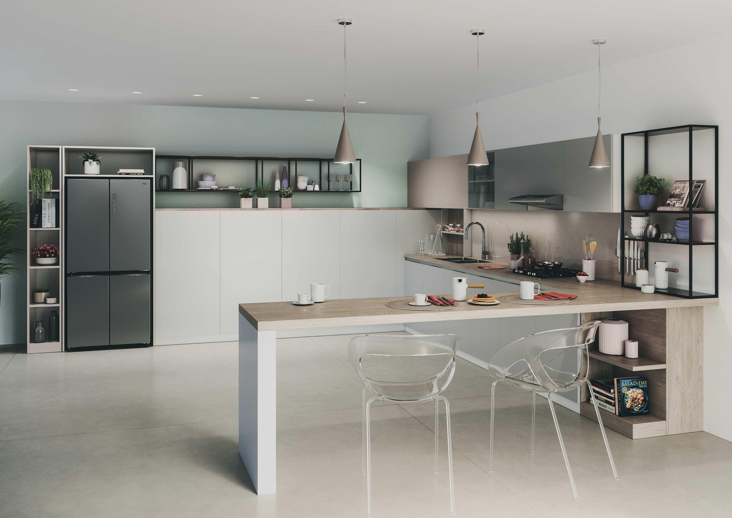 HOOVER FS promo HHCR3818ENPL | 34005430 | Multidoor 4 porte inox dark, 1815x833x650 |  | E