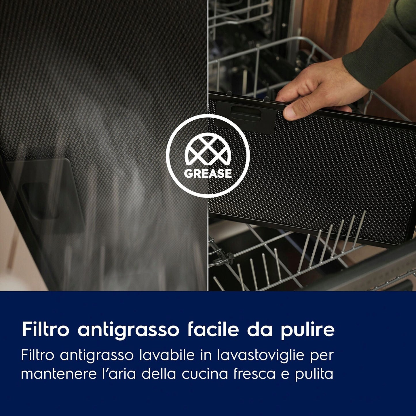 Electrolux BI   LFG335S   | Cappa gruppo incasso _ 52 cm; Portata massima aspirante 400 m_/h; 1 moto