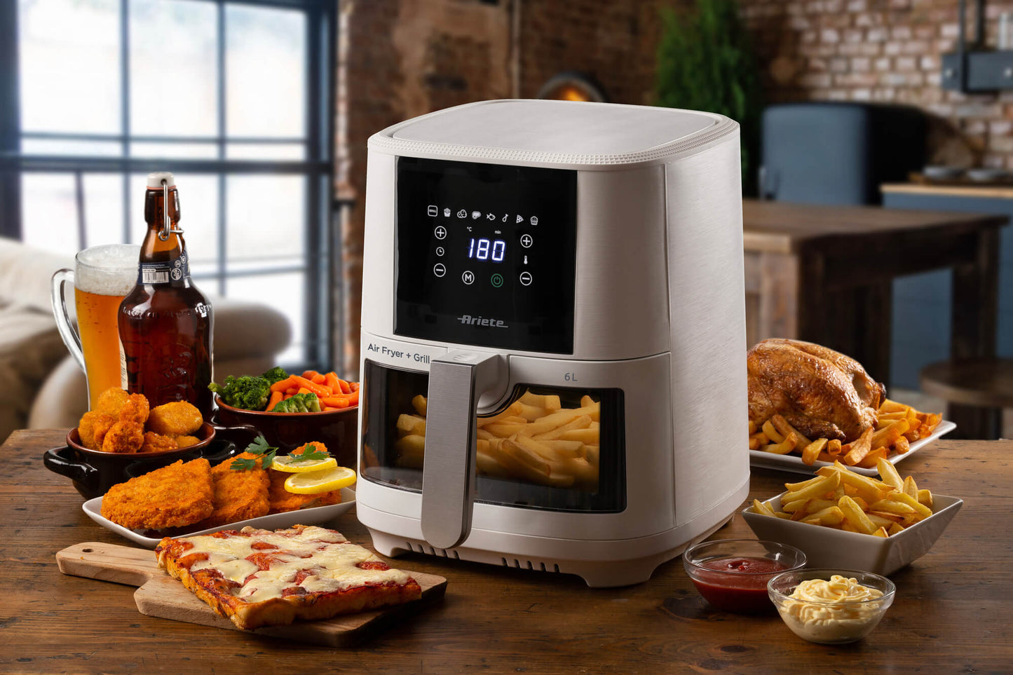 ARIETE PED 4626BIANCO | CUCINA | COTTURA CIBI | FRIGGITRICI | FRIGGITRICE AD ARIA 1300W 6LT BIANCO