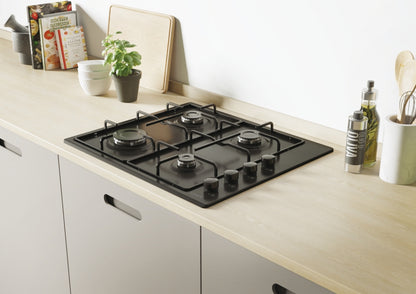 CANDY BI CHW6LBB|33801977|Piano Gas da 60cm lateral nero;  Griglie in piattina; 4 fuochi; manopola n