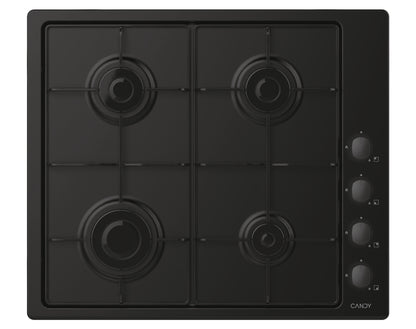 CANDY BI CHW6LBB|33801977|Piano Gas da 60cm lateral nero;  Griglie in piattina; 4 fuochi; manopola n