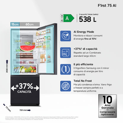 SAMSUNG BIANCO RB53DG706AB1EF | FRIGORIFERI | FRIGORIFERI COMBINATI | FRIGO COMBI NO FROST | COMBI 5
